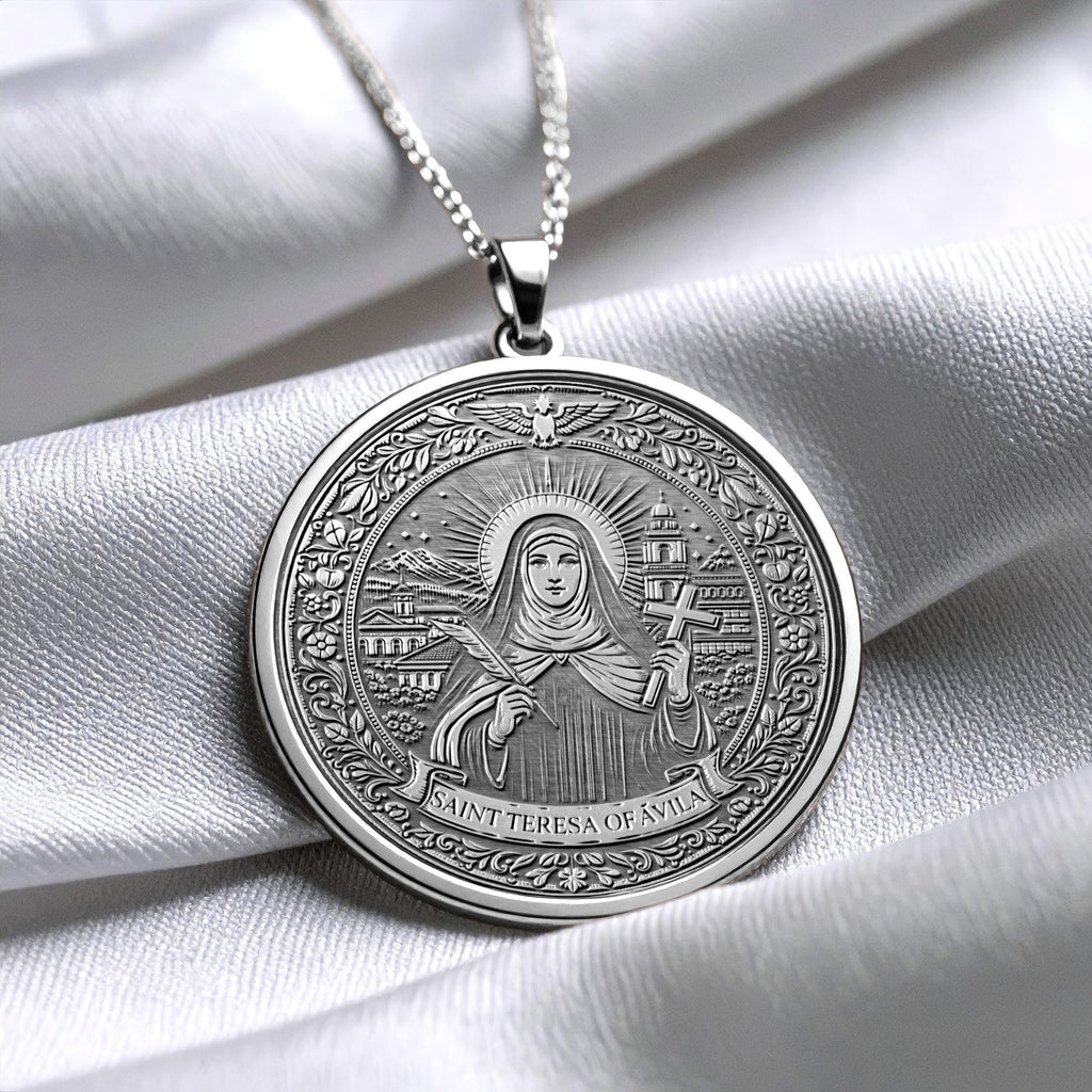 Saint Teresa Pendant – Gold Plated Religious Jewelry 392