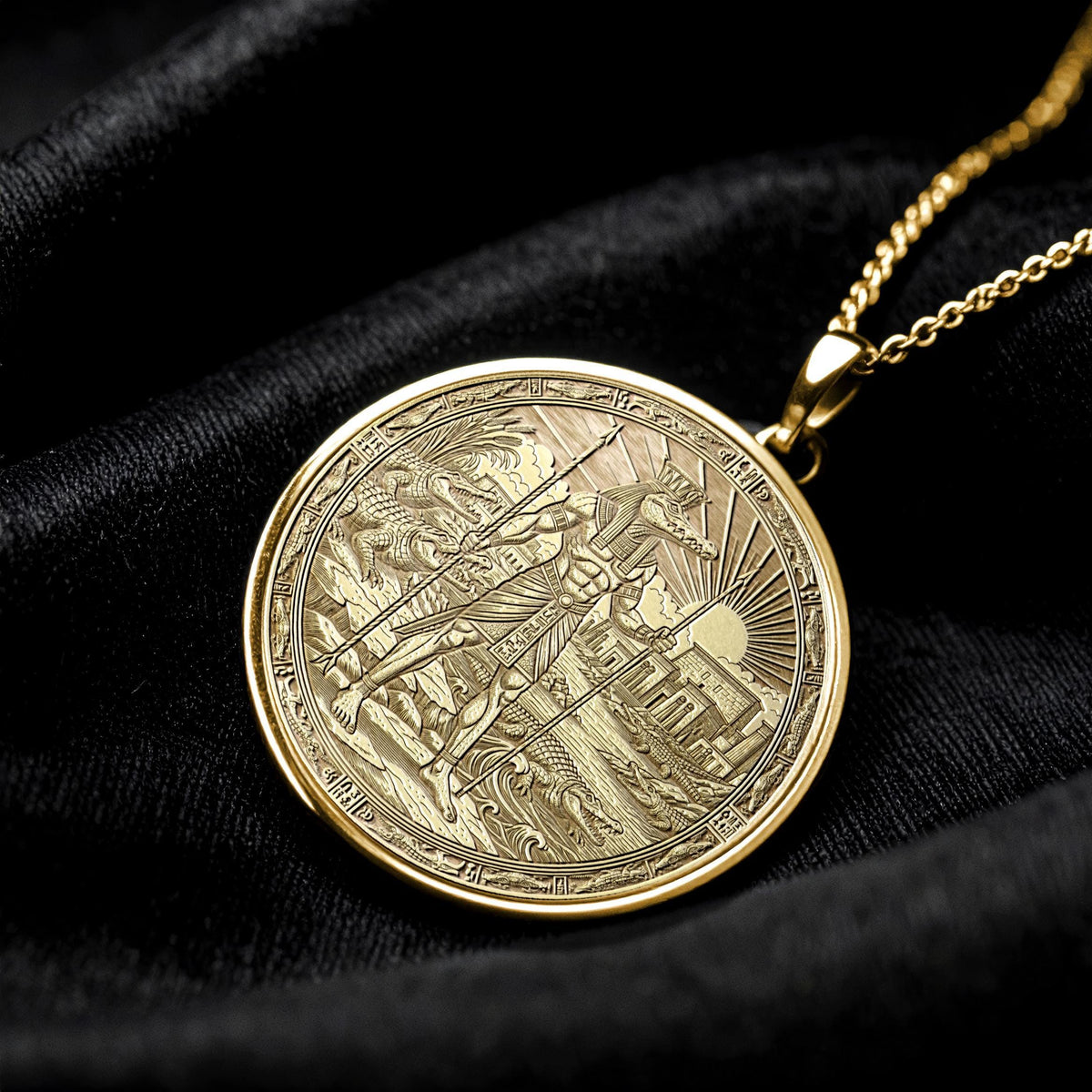Ancient Egyptian Sobek Necklace, Strength and Protection Pendant  , Guardian of Nile