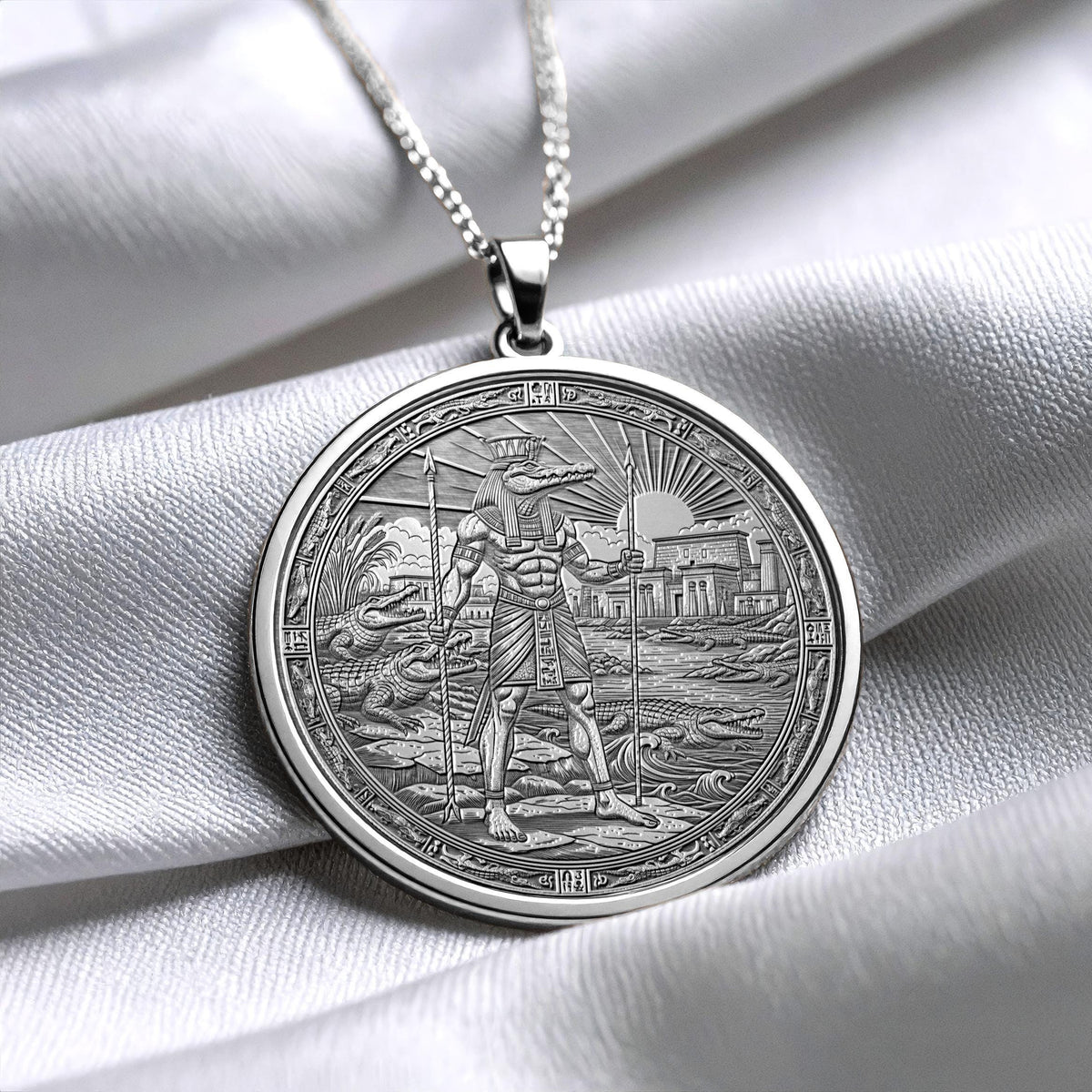 Ancient Egyptian Sobek Necklace, Strength and Protection Pendant  , Guardian of Nile