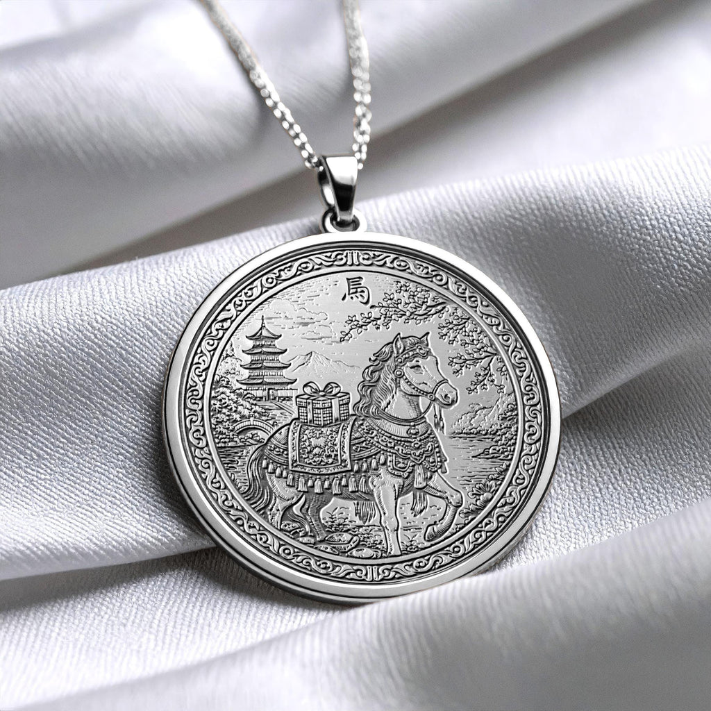 Year of the Horse Chinese Zodiac Necklace - Pendant of Freedom, Energy & Success Symbol