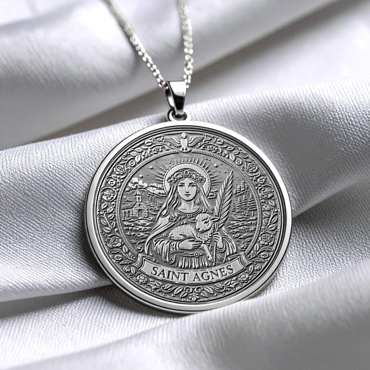 Saint Agnes Purity and Courage Pendant
