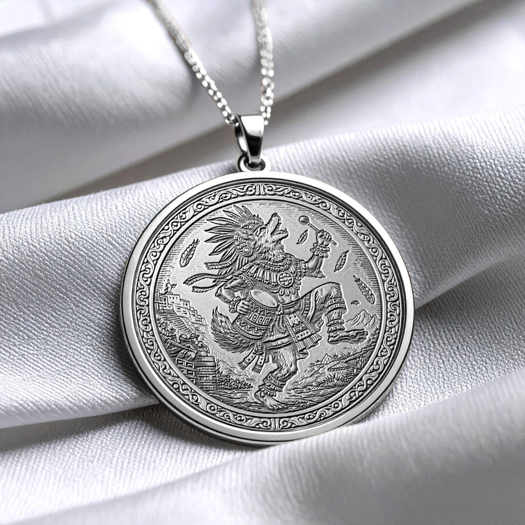 Huehuecoyotl Necklace – Aztec Trickster God of Music and Dance
