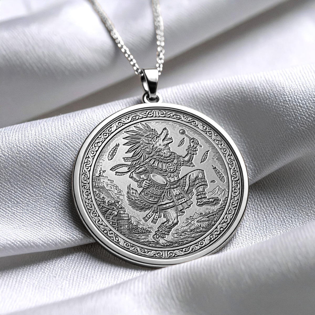 Huehuecoyotl Necklace – Aztec Trickster God of Music and Dance