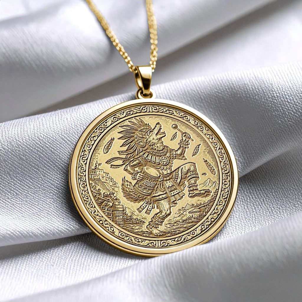 Huehuecoyotl Necklace – Aztec Trickster God of Music and Dance