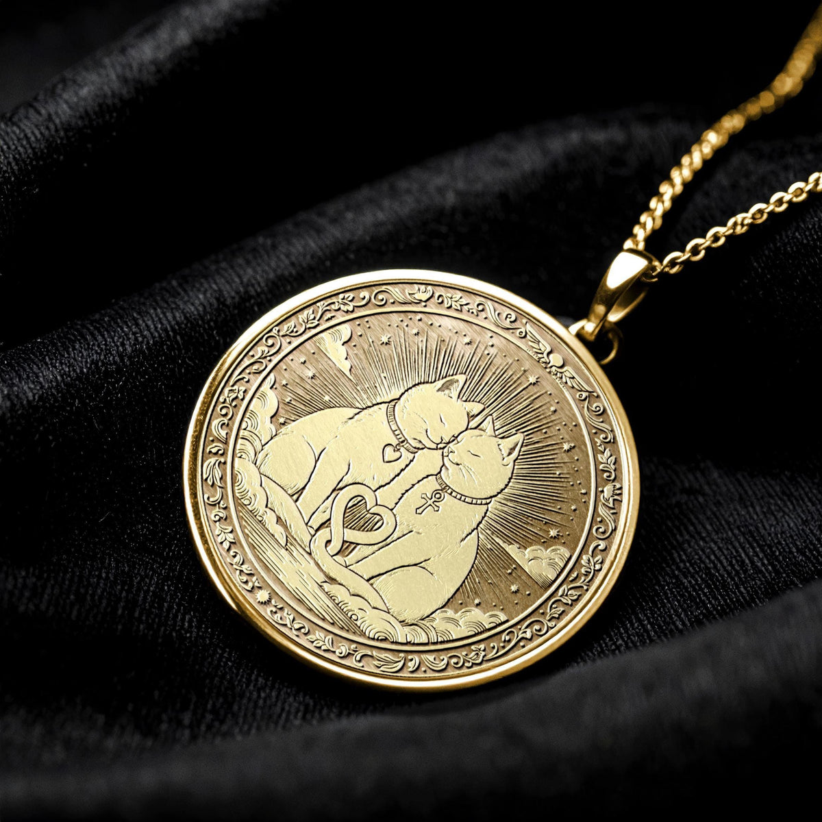 Two Cats Soulmate Symbol Necklace -  A Symbol of Heartfelt Connection