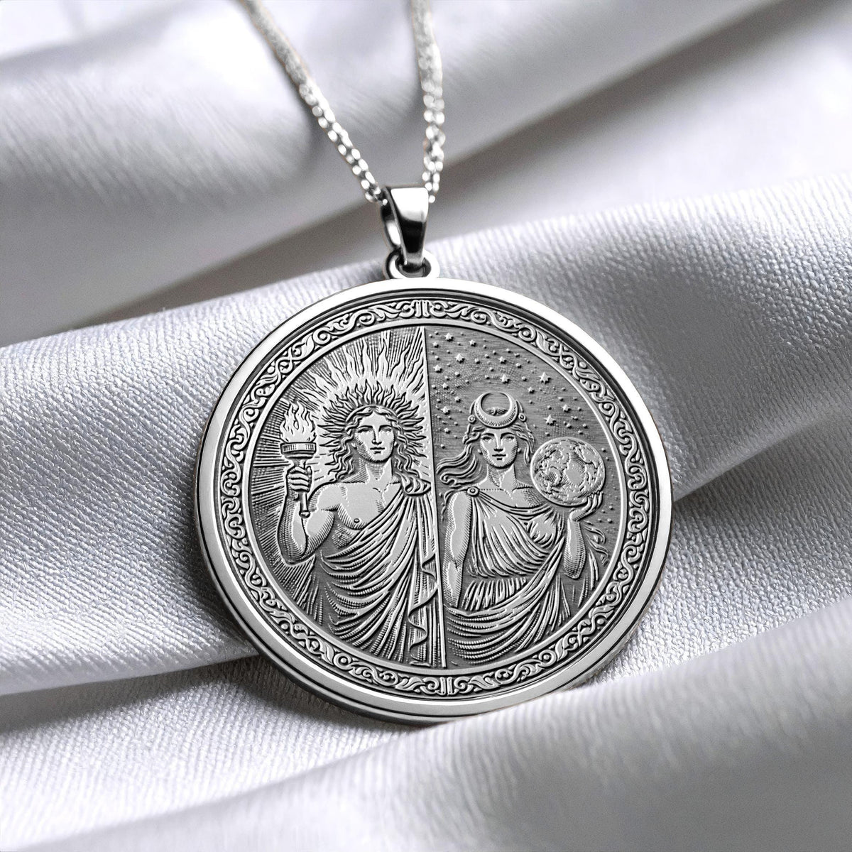 Sun and Moon Pendant - Celestial Balance Necklace