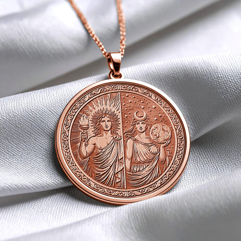 Sun and Moon Pendant - Celestial Balance Necklace