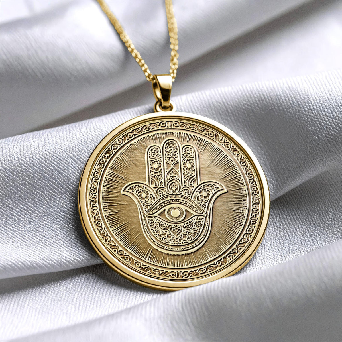 Evil Eye Protection Hamsa Pendant Necklace