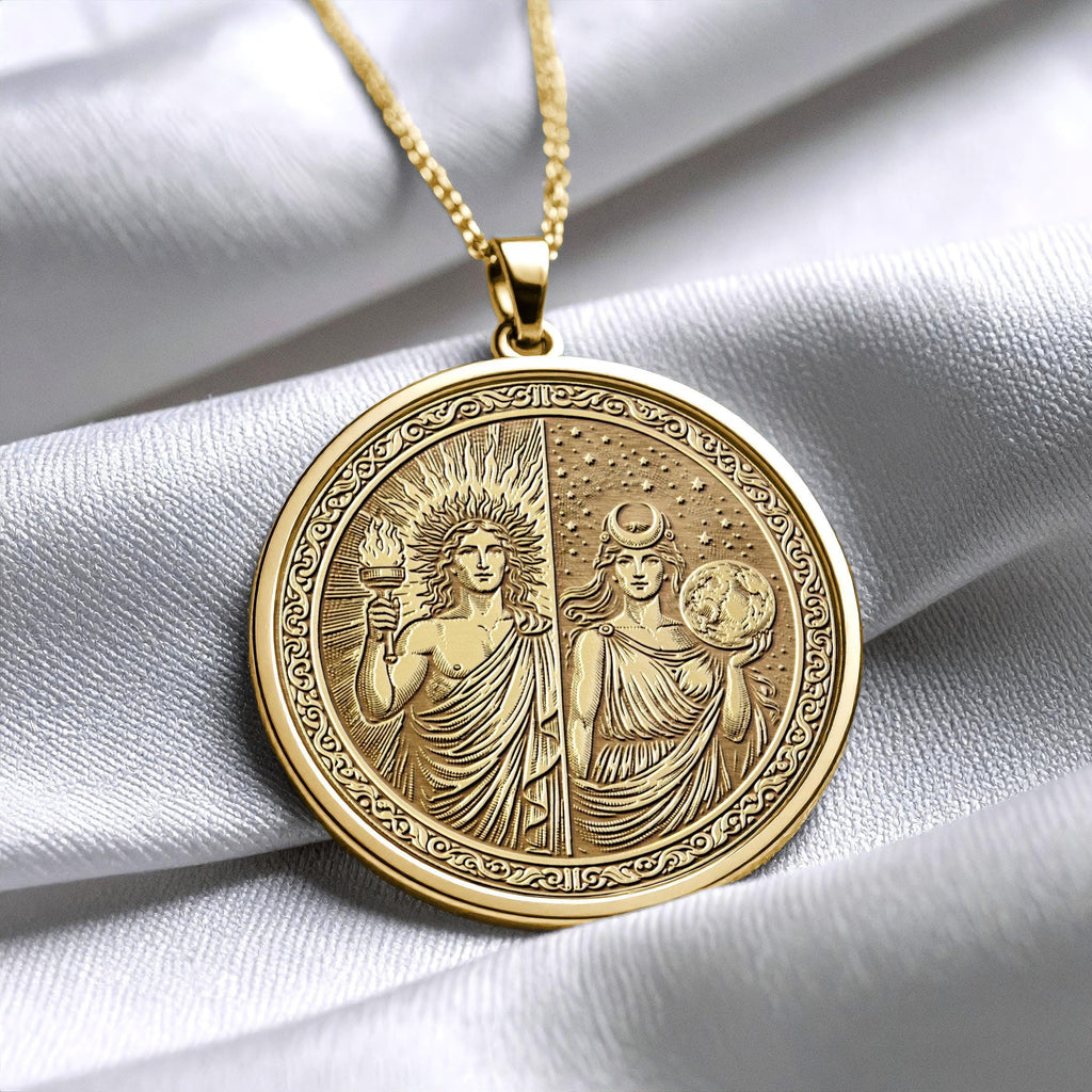 Sun and Moon Pendant - Celestial Balance Necklace