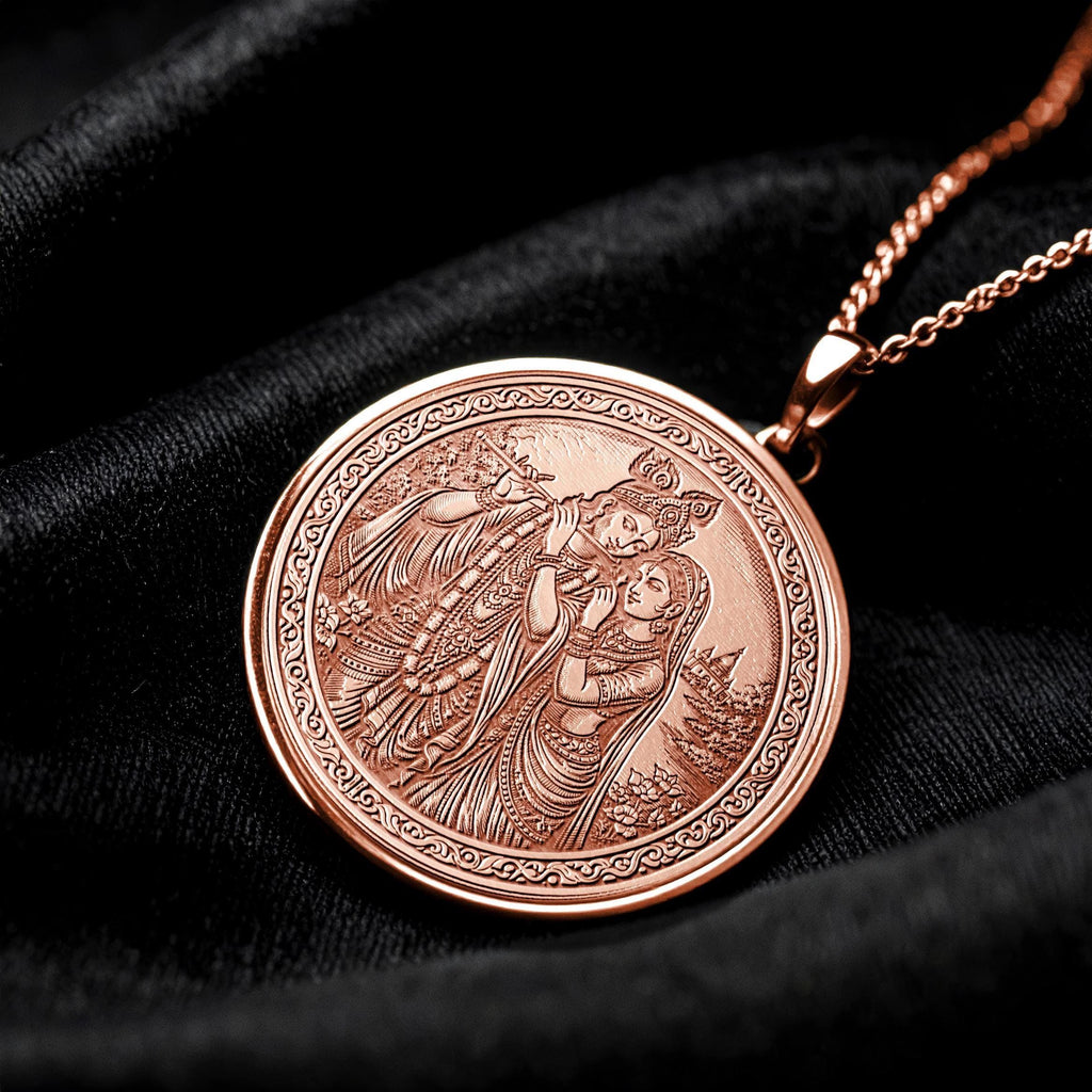 Eternal Love Radha Krishna Pendant Necklace