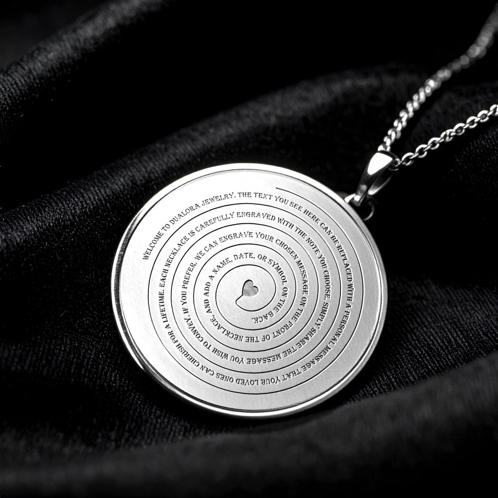 Engraved Quote Necklace • Personalized Message, Sterling Silver, Gold