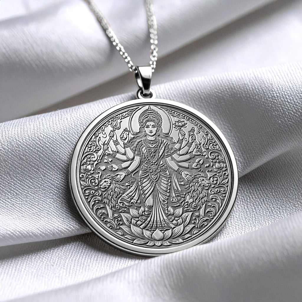 Durga Amulet Necklace for Strength and Courage
