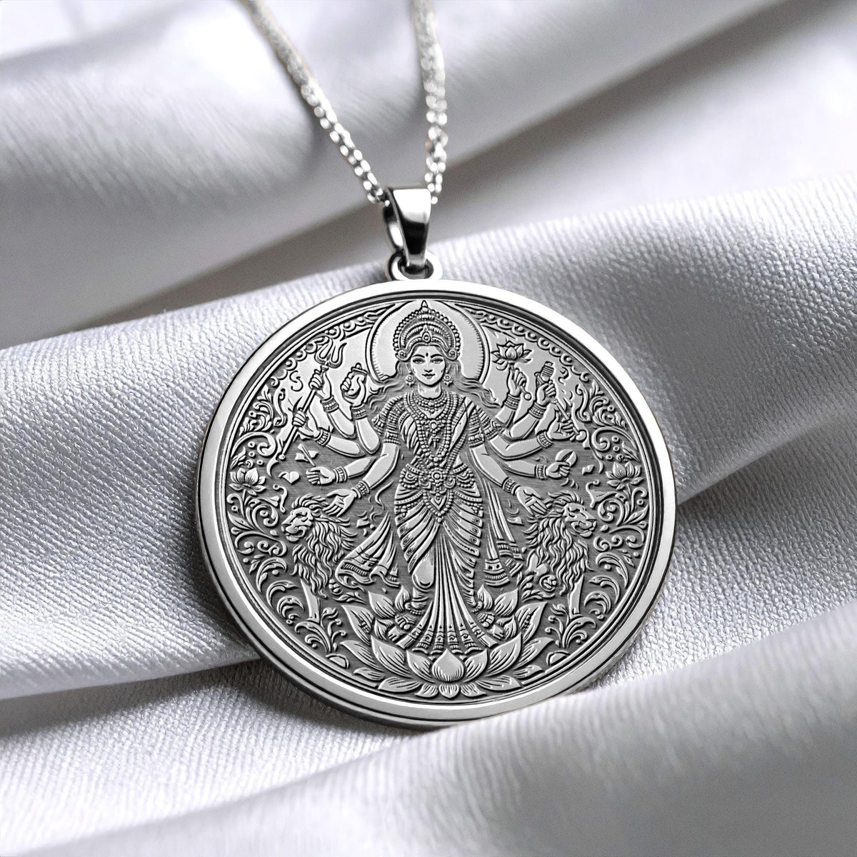 Durga Amulet Necklace for Strength and Courage
