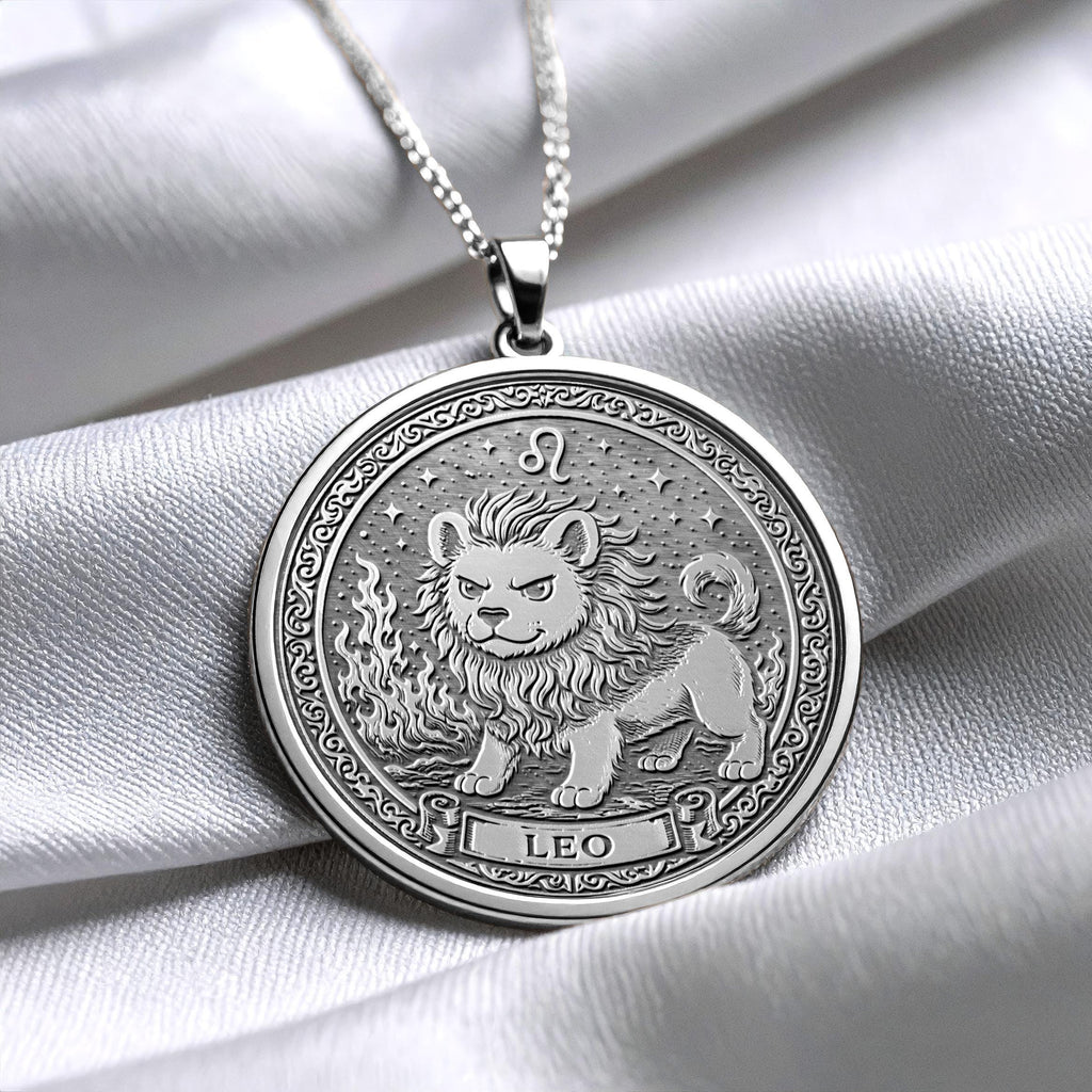 Leo Zodiac Dog Charm Pendant – 14K Gold, Sterling Silver