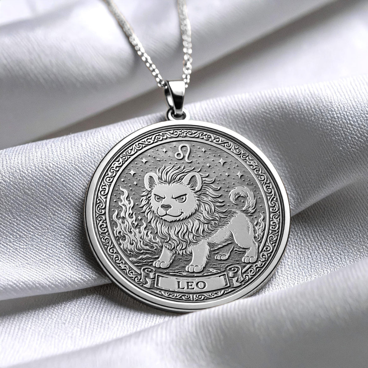 Leo Zodiac Dog Charm Pendant – 14K Gold, Sterling Silver