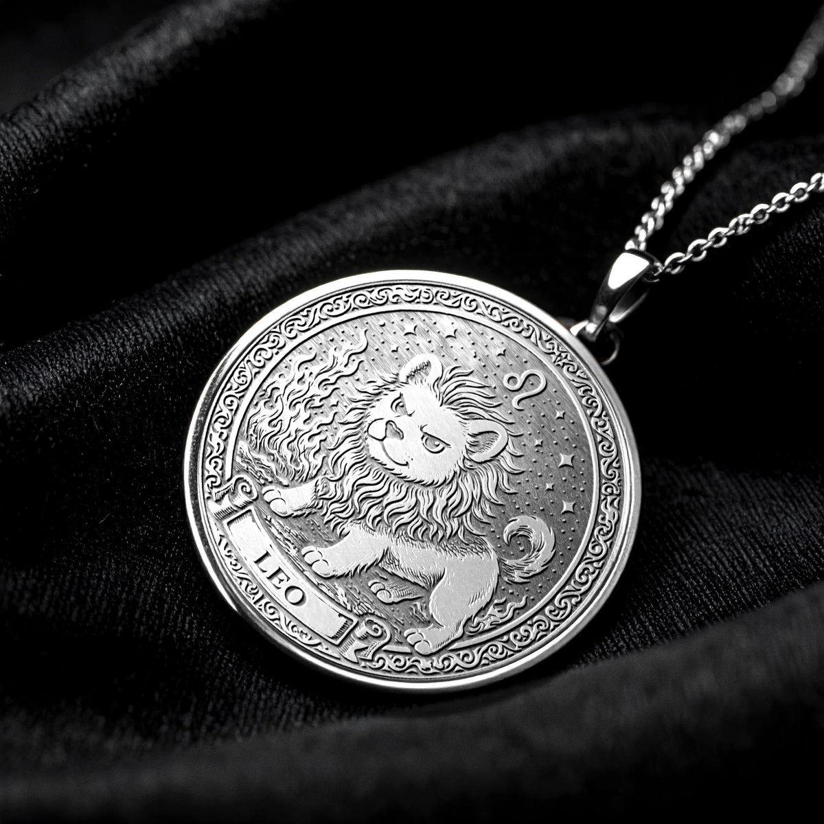 Leo Zodiac Dog Charm Pendant – 14K Gold, Sterling Silver