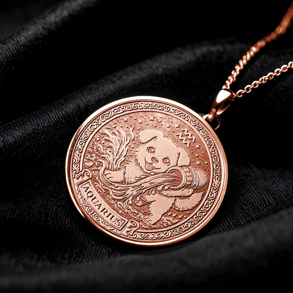 Aquarius Dog Charm Necklace – Zodiac Pendant, Gift for Her