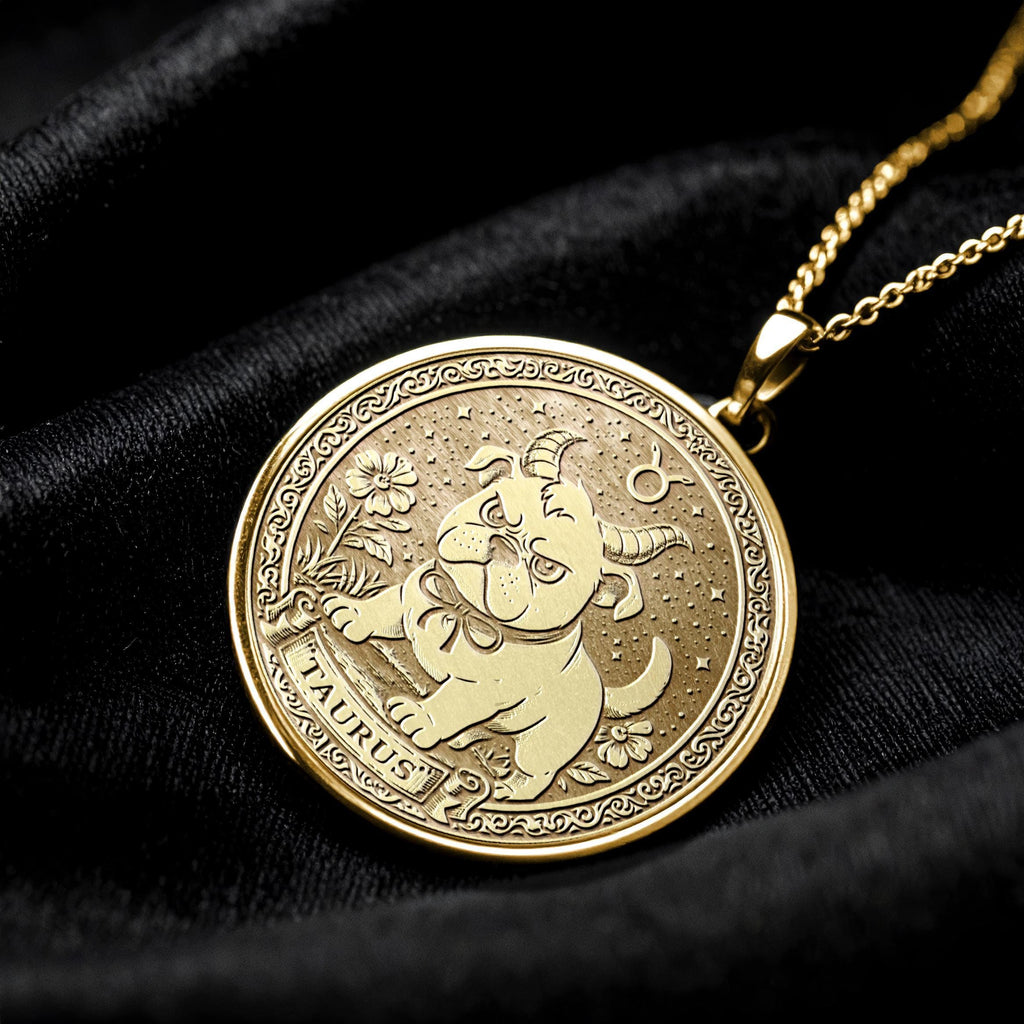 Taurus Dog Charm Pendant – Zodiac Astrology Necklace
