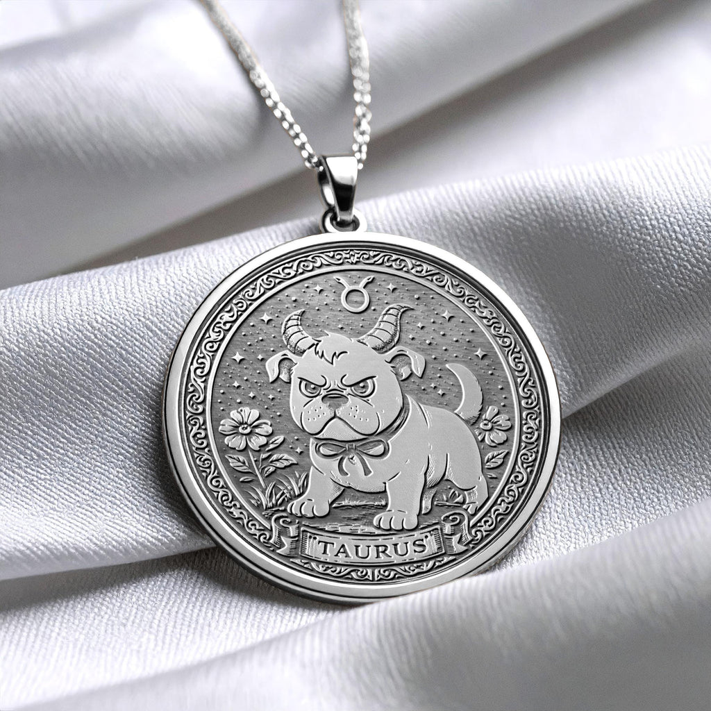 Taurus Dog Charm Pendant – Zodiac Astrology Necklace