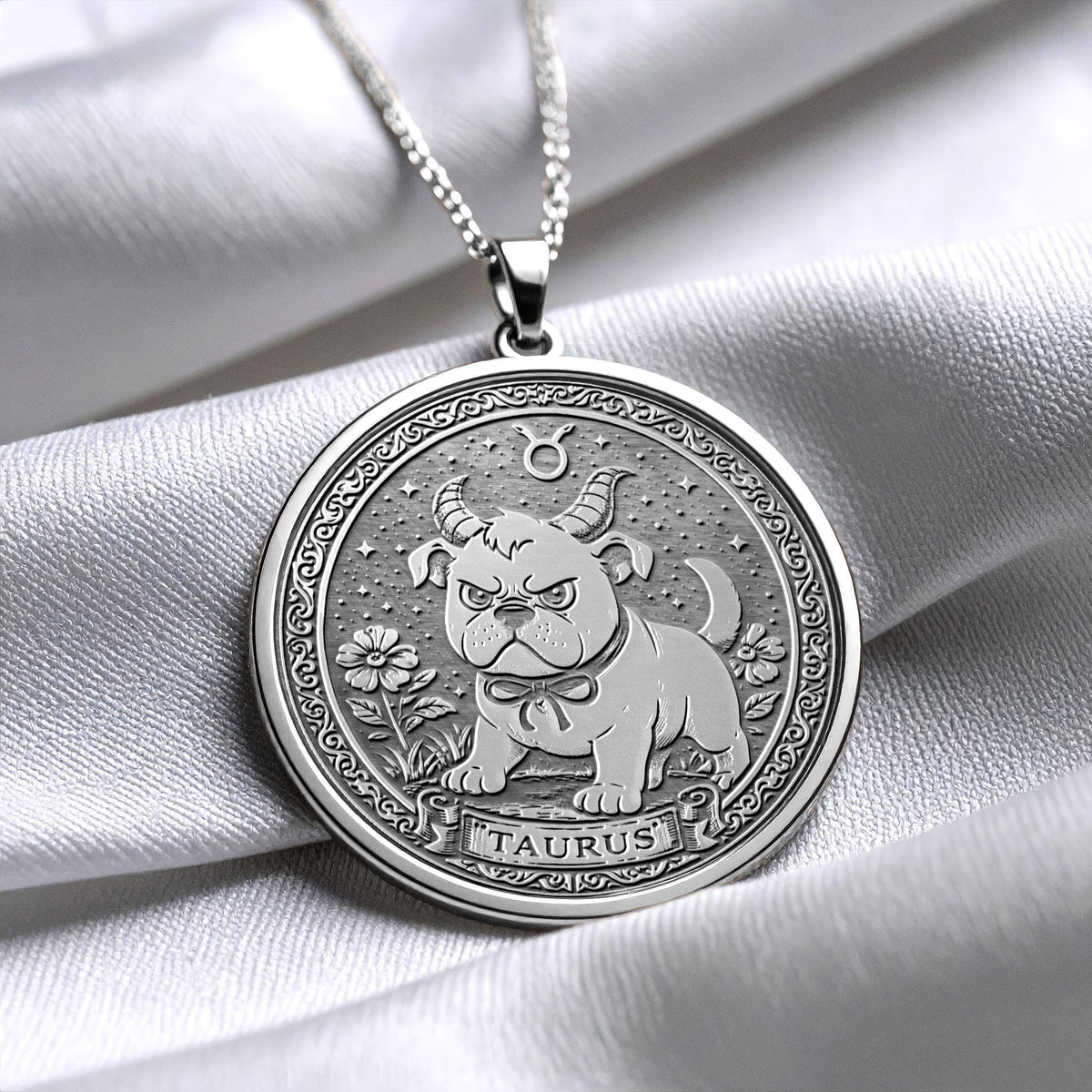 Taurus Dog Charm Pendant – Zodiac Astrology Necklace