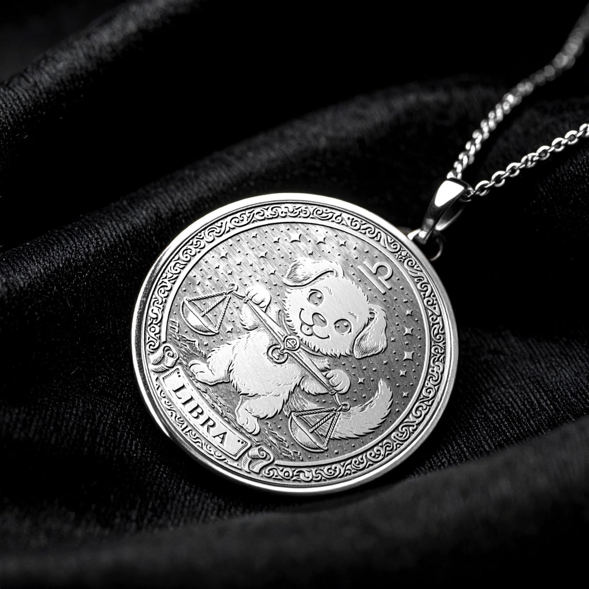 Libra Dog Zodiac Pendant Necklace – Peaceful Heart Charm