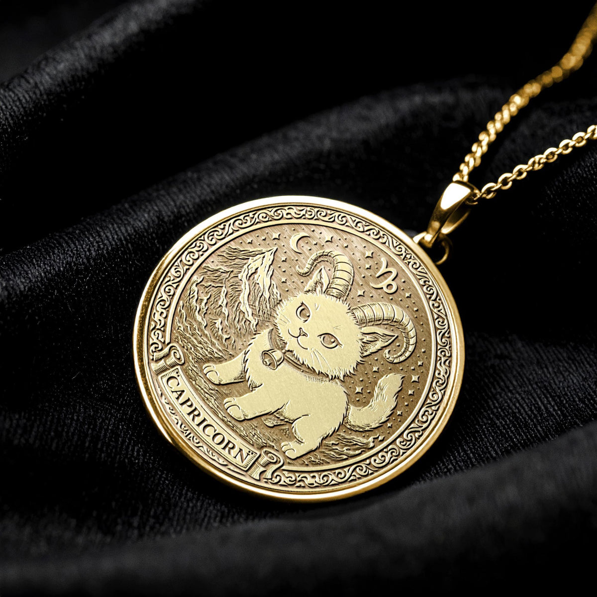 Capricorn Dog Pendant – Zodiac Charm Necklace, Loyal Gift