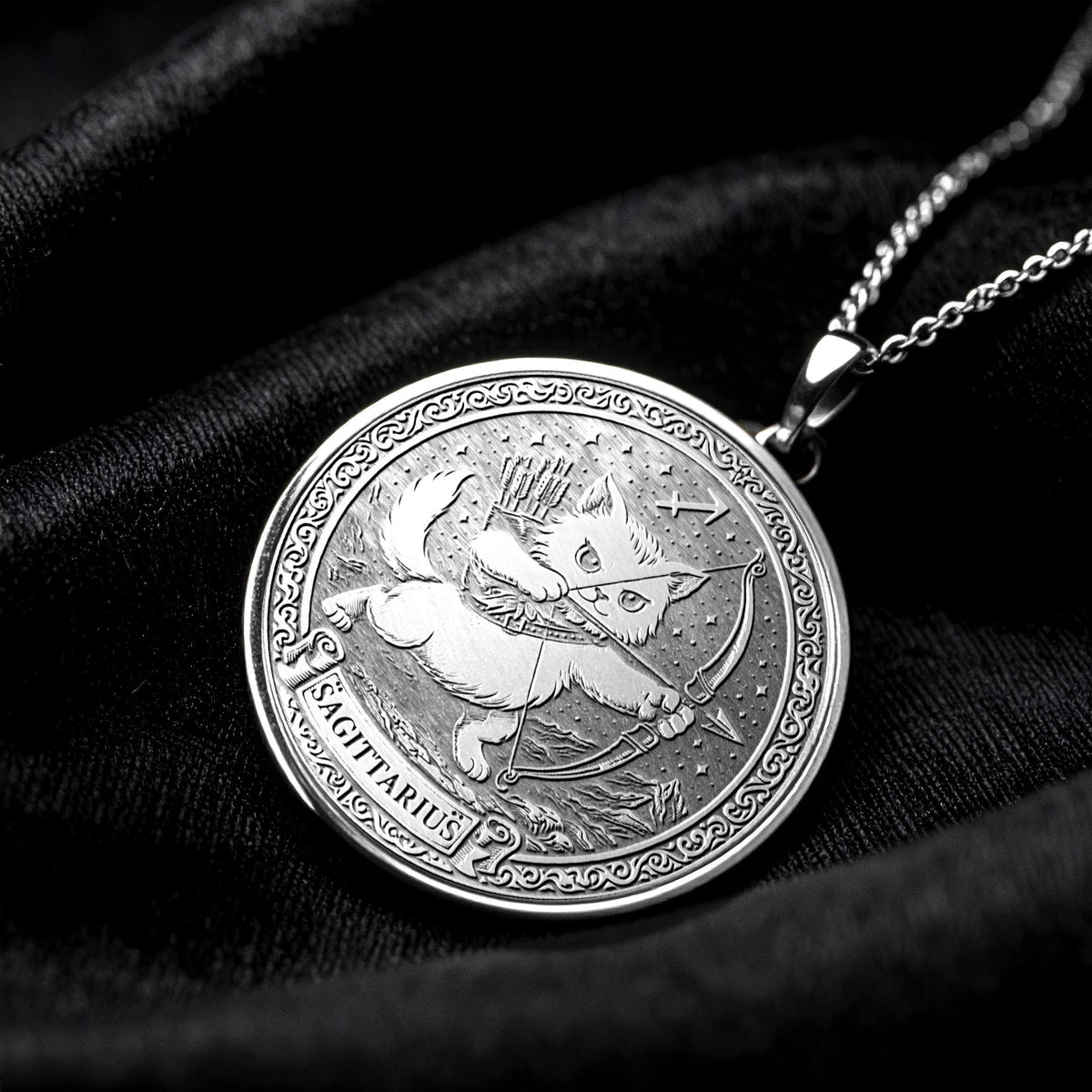 Sagittarius Zodiac Pendant Necklace – Sterling Silver Astrology Charm