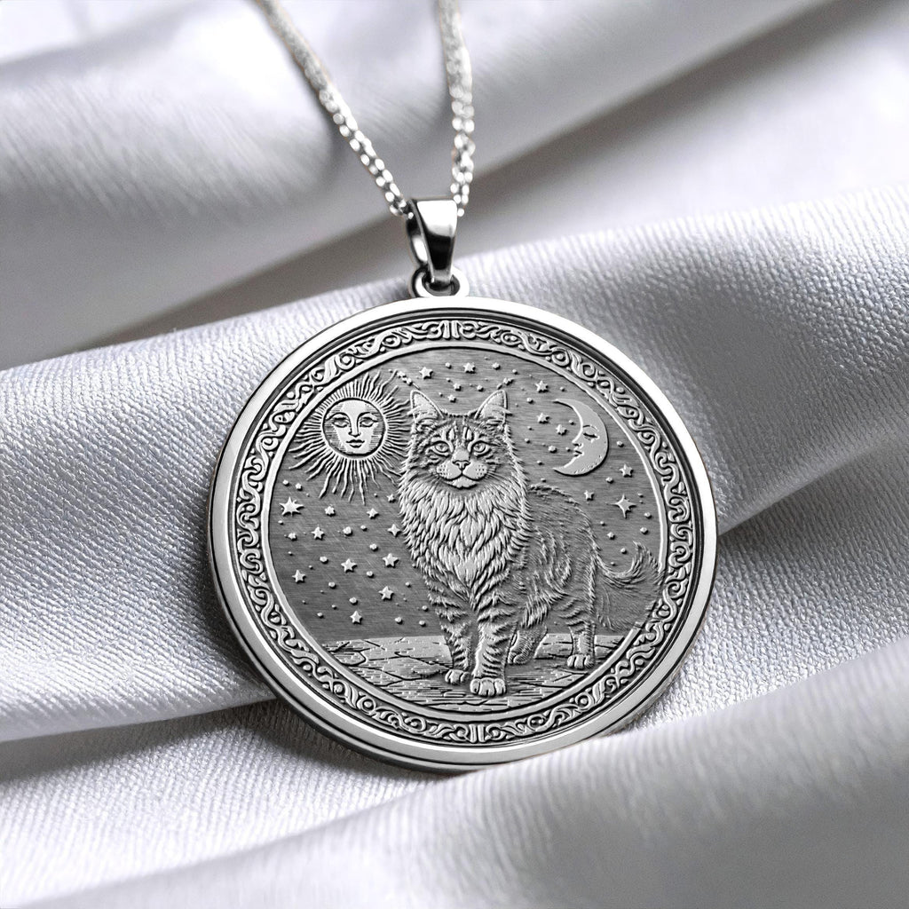 Maine Coon Cat Pendant Necklace