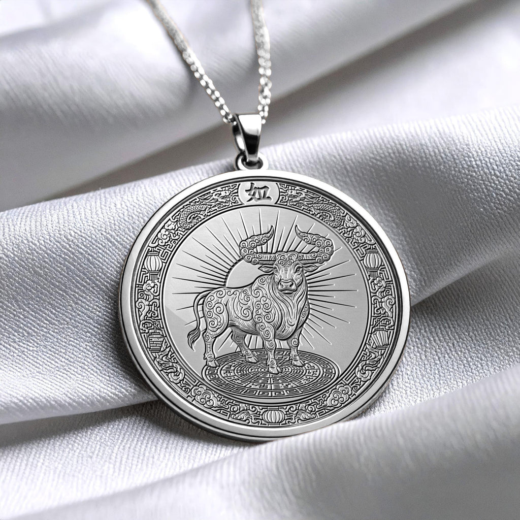 Chinese Zodiac Bull Necklace – Astrology Pendant for Strength and New Year Luck