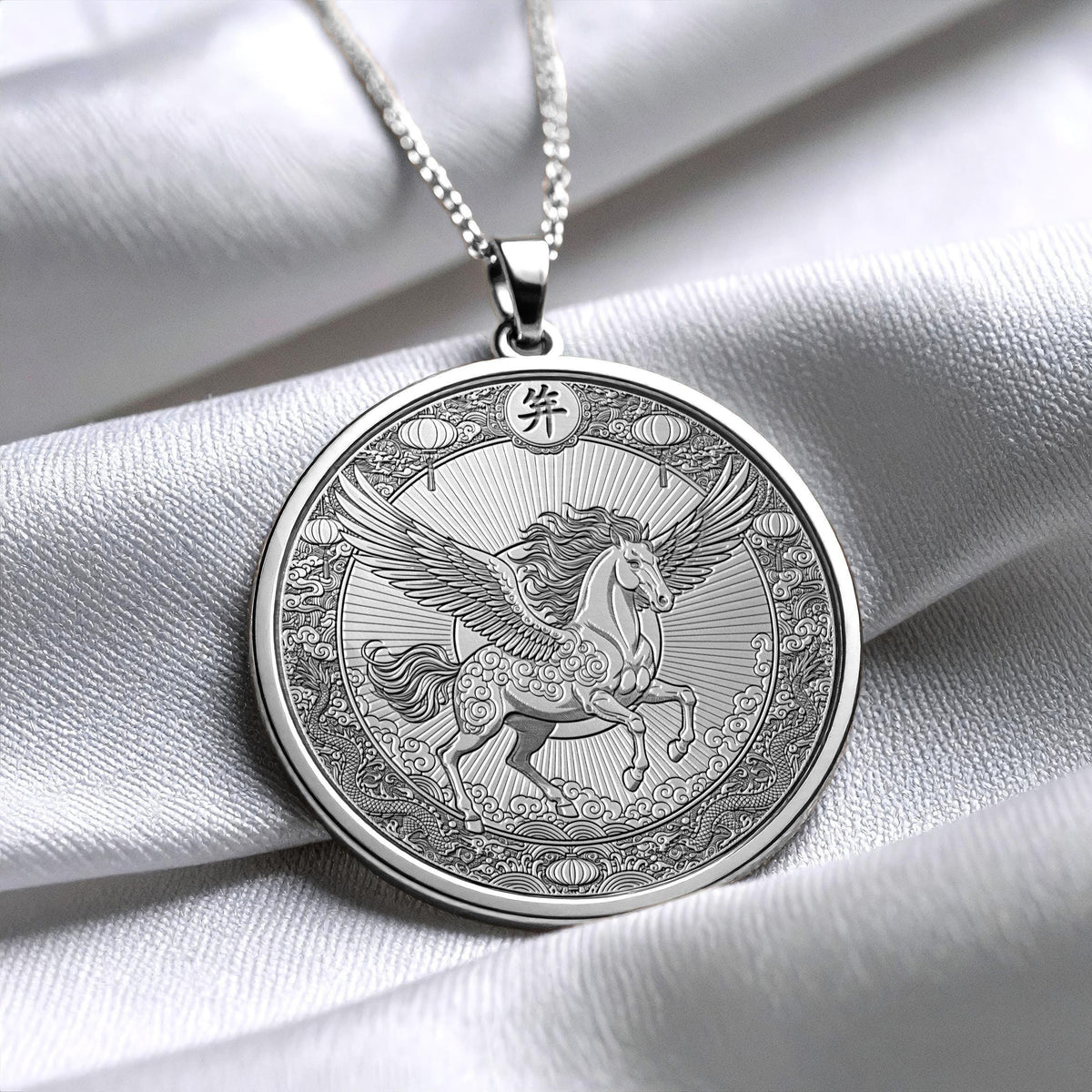 Year of the Horse Pendant Necklace, Chinese Zodiac Jewelry , Lucky Symbol Gift, Animal Necklace