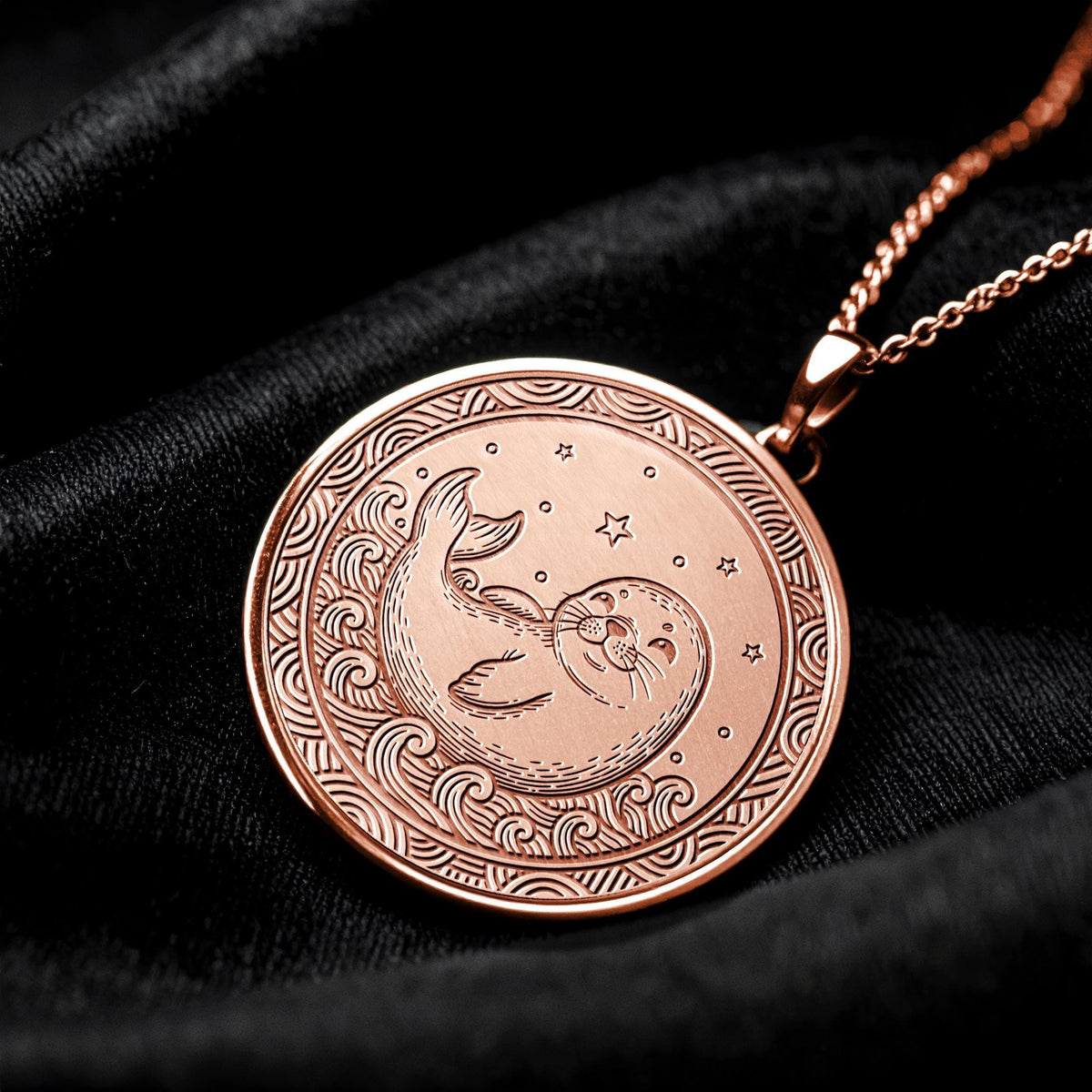 Baby Seal Medallion Necklace – Ocean Animal Charm, Sterling Silver