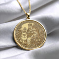 Queen of Pentacles Tarot Necklace, Tarot Card Pendant, Spiritual Jewelry, Abundance Gift