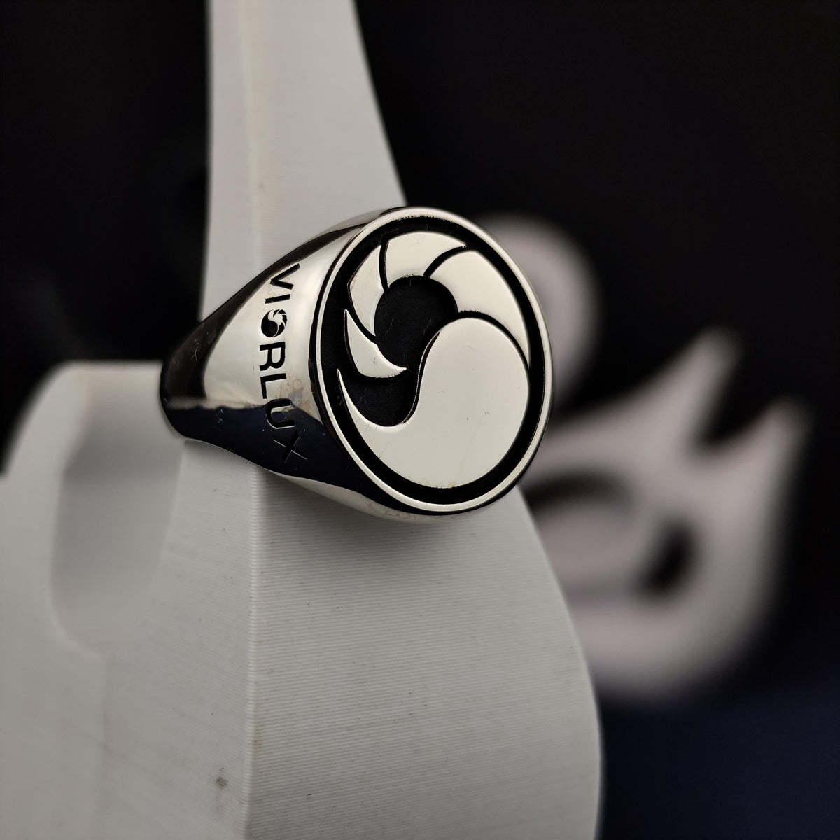 Custom Logo Signet Ring, Personalized Sterling Silver or Gold Ring for Men
