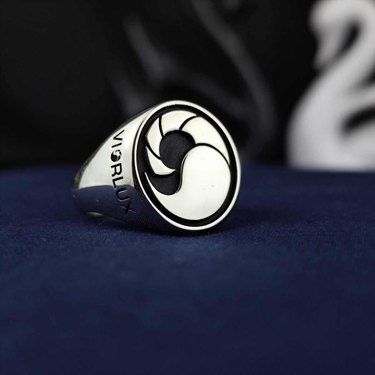 Custom Logo Signet Ring, Personalized Sterling Silver or Gold Ring for Men