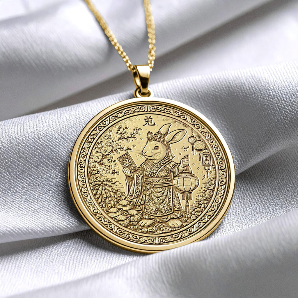 Year of the Rabbit Chinese Zodiac Necklace - Pendant of Luck, Grace & Renewal