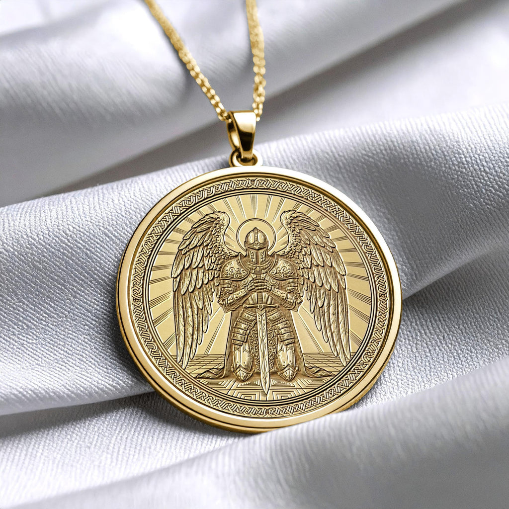 Archangel Michael Pendant Necklace – Guardian Angel Jewelry for Protection and Faith