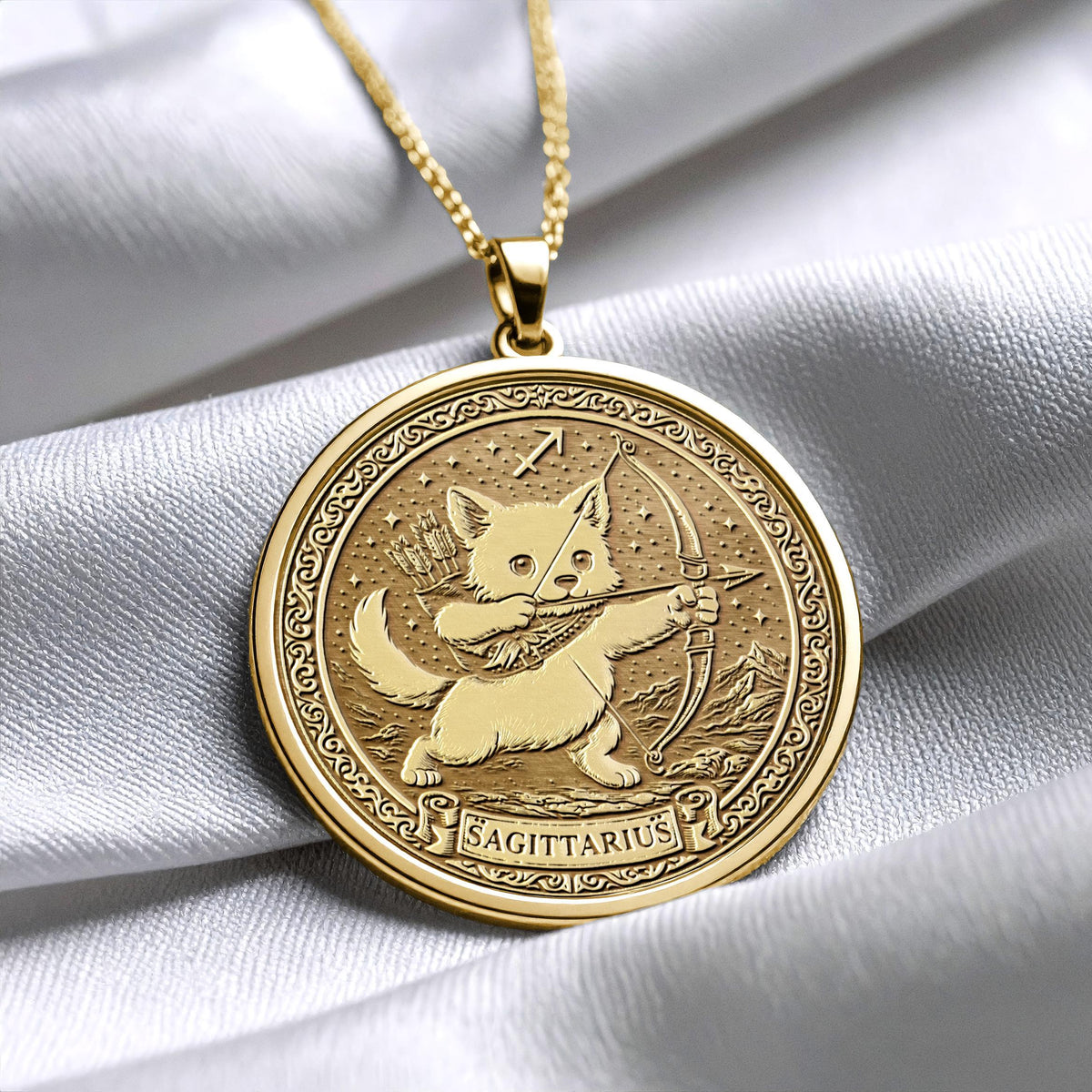 Sagittarius Dog Charm Necklace – Zodiac Astrology Pendant
