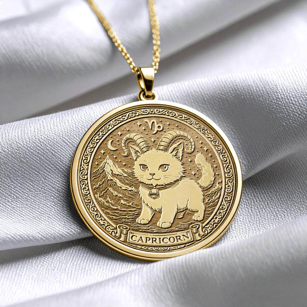 Capricorn Dog Pendant – Zodiac Charm Necklace, Loyal Gift