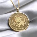 Aries Zodiac Cat Pendant Necklace - Sterling Silver, Gold Options