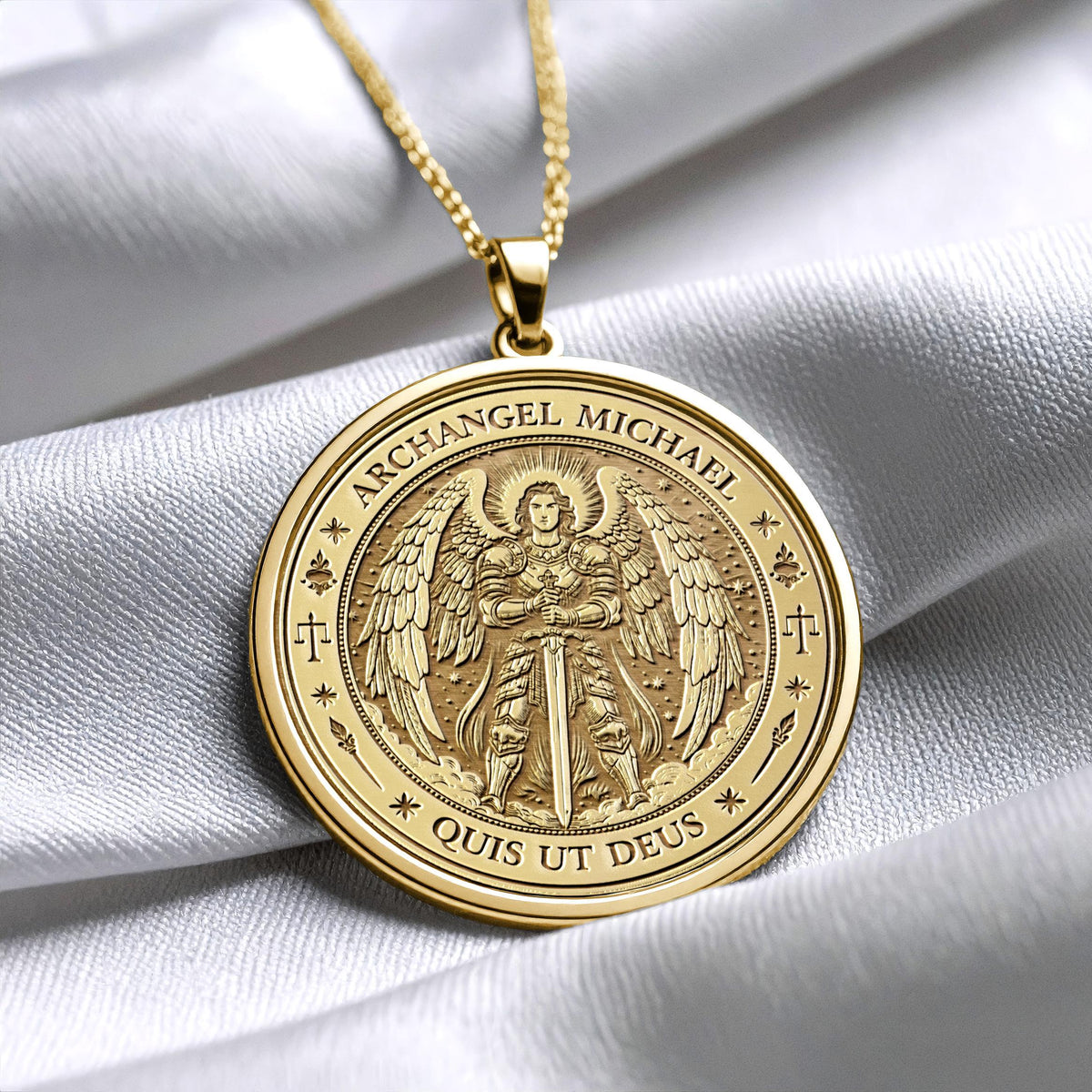Archangel Michael Necklace – Guardian Angel Pendant for Protection and Faith
