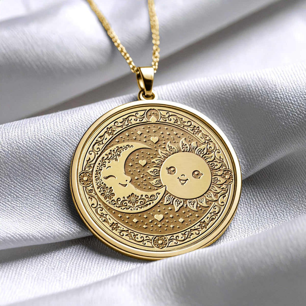 Celestial Sun and Moon Pendant – Balance, Energy & Cosmic Harmony