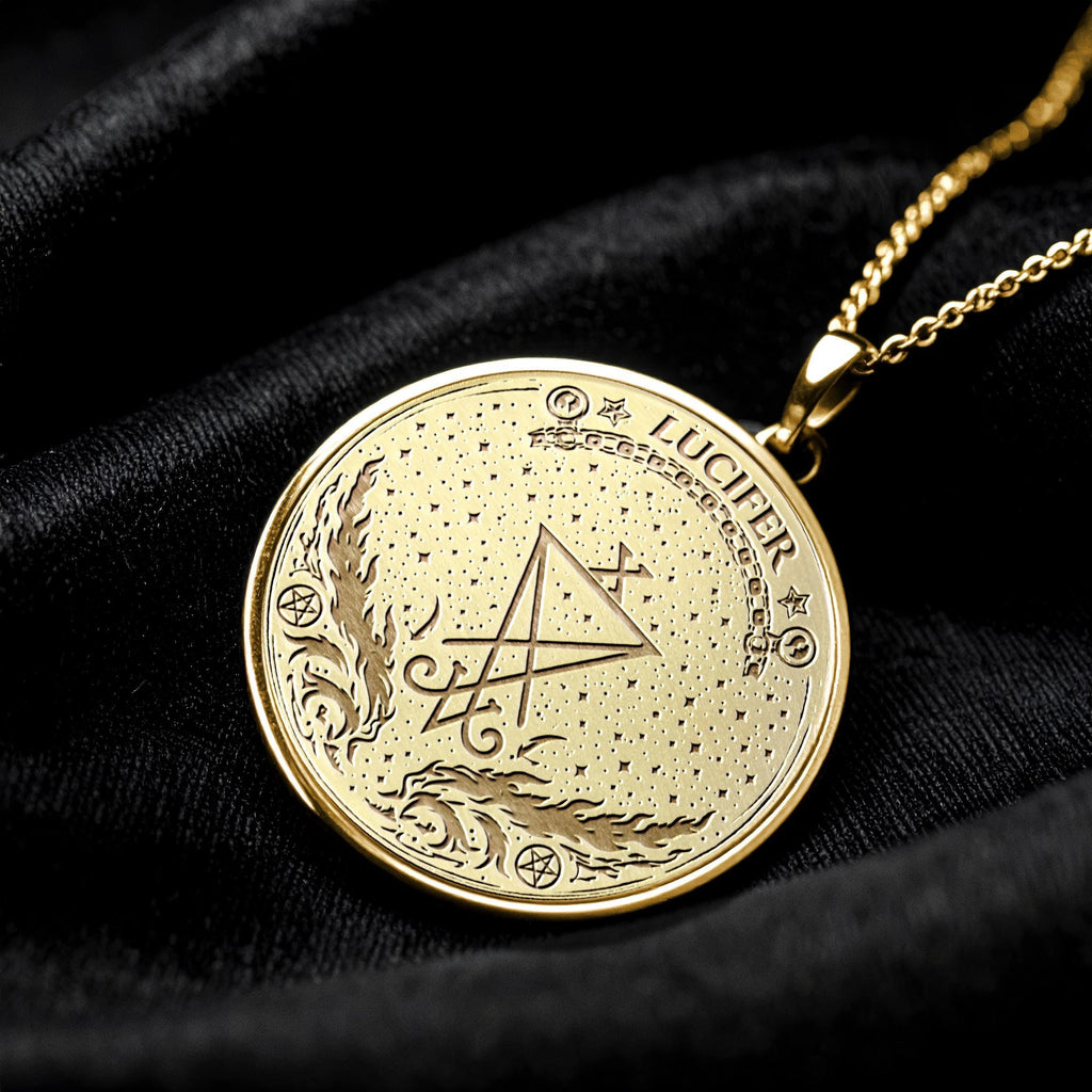 Lucifer Sigil Necklace – Gothic Occult Pendant for Witchcraft and Symbolic Power