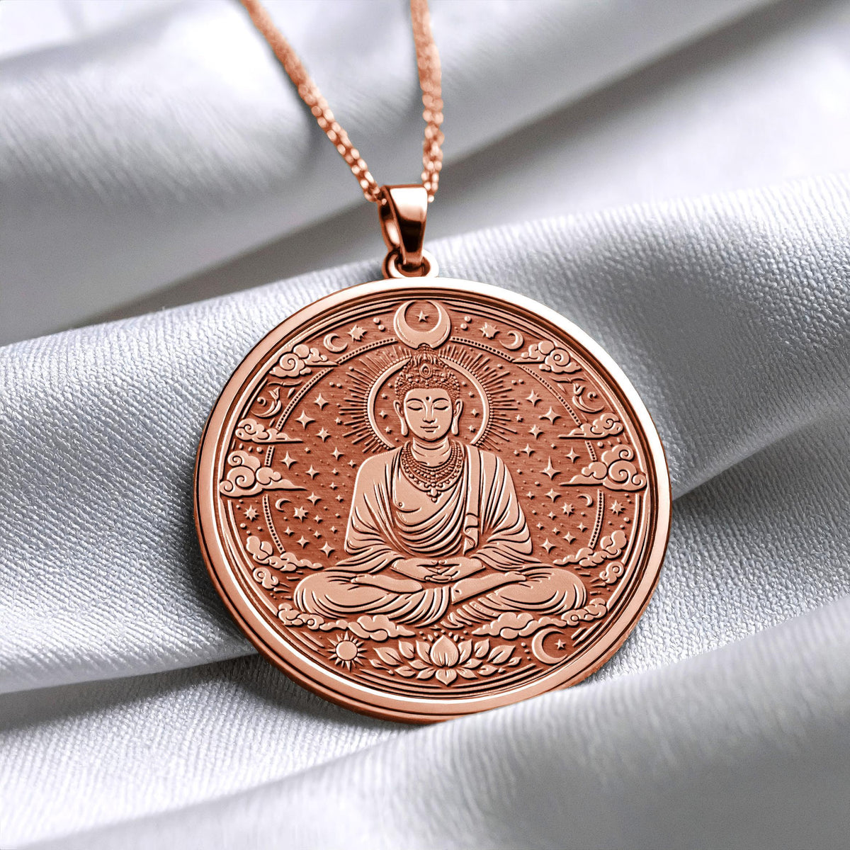 Celestial Buddha Pendant Spiritual Necklace