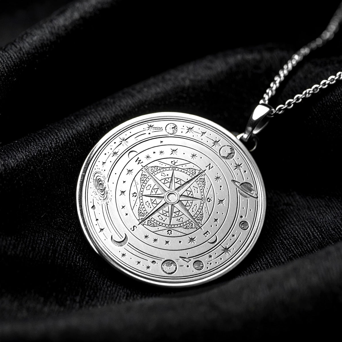 Nortstar Compass Necklace, - 14K Gold Directional