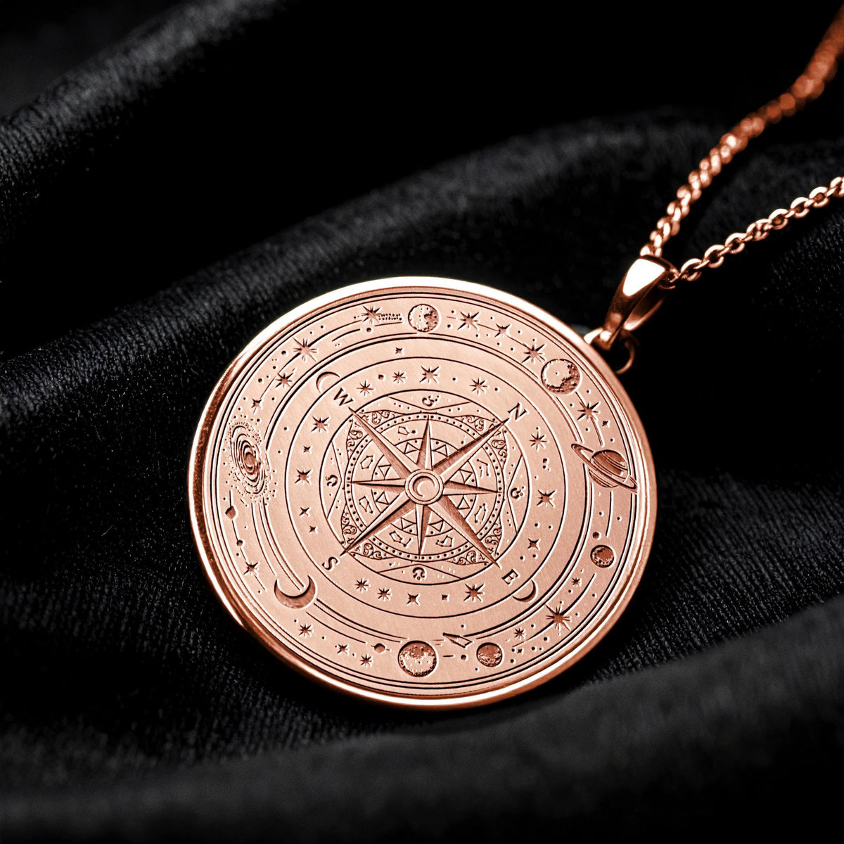 Nortstar Compass Necklace, - 14K Gold Directional
