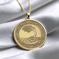 Perseverantia Vincit Necklace, Tree of Life Pendant, Latin Motto Medallion, Perseverance Conquers Jewelry