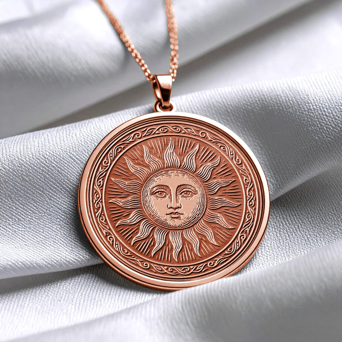 Gold Sun Pendant Symbolic Hope Necklace , Valentines Day Gifted