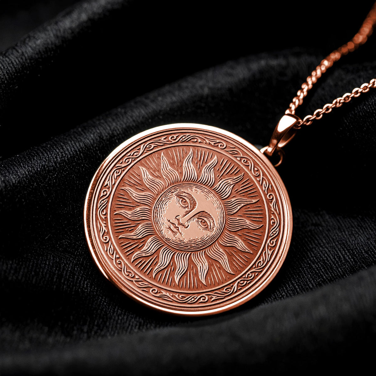 Gold Sun Pendant Symbolic Hope Necklace , Valentines Day Gifted