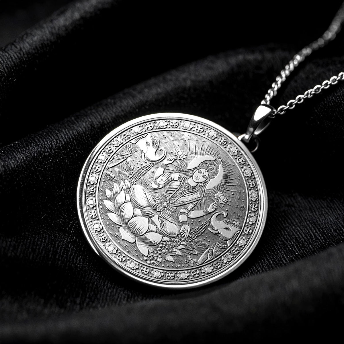 Lakshmi Pendant Necklace, Hindu Goddess Jewelry, Prosperity and Abundance Amulet , Spiritual Gift