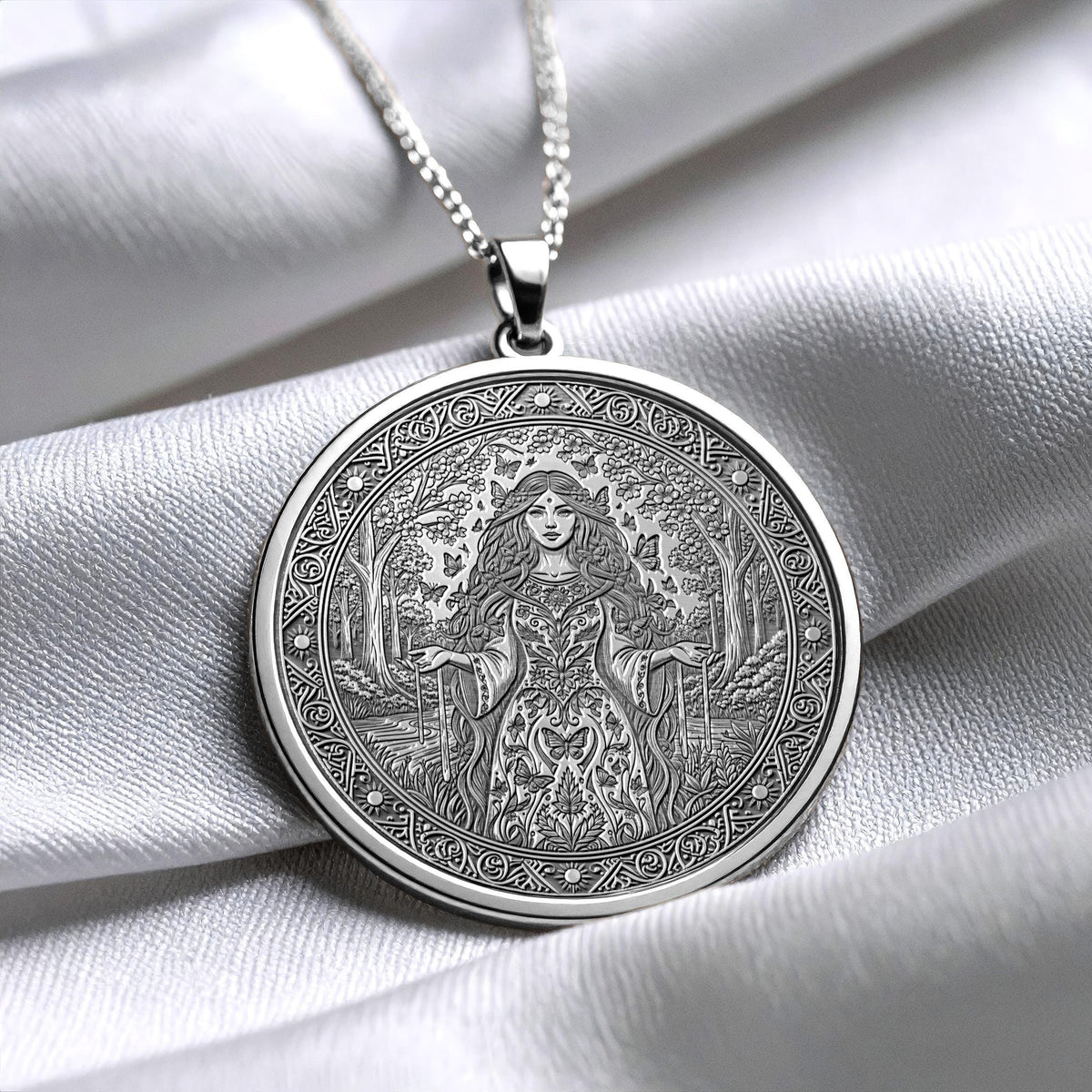 Gold Ziva Pendant – Silver Slavic Goddess Pendant
